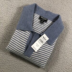 Todd Snyder Shirt Adult M Sky Blue Montauk Stripe Premium Cashmere Sweater Polo